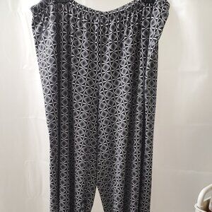 Roz & Ali 3X Wide Leg Geometric Style Pull On Pants